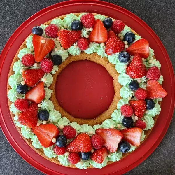 Tarte au pandan et aux fruits rouges 