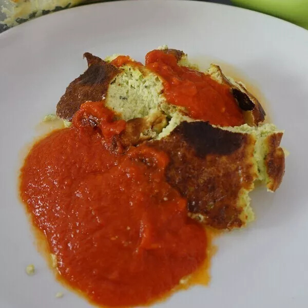 flan de courgettes basilic et coulis de tomates