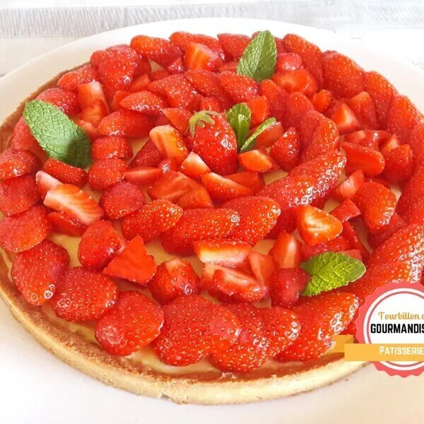 TARTE AUX FRAISES ET A LA MENTHE