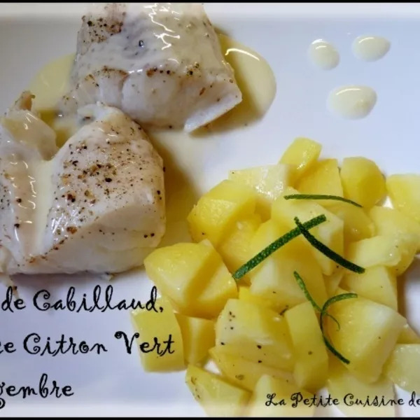 Dos de cabillaud sauce citron vert gingembre