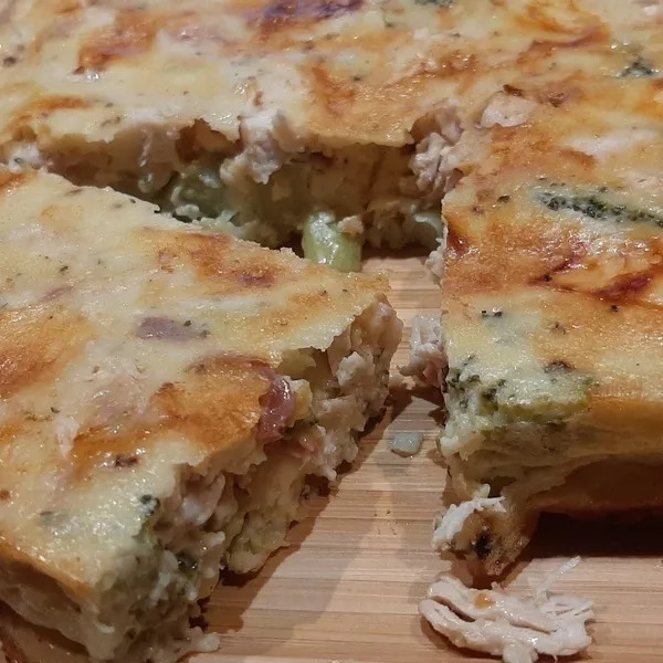 Clafoutis aux brocolis et poulet 