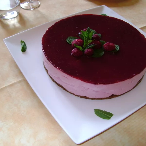 Bavarois aux framboises et speculoos