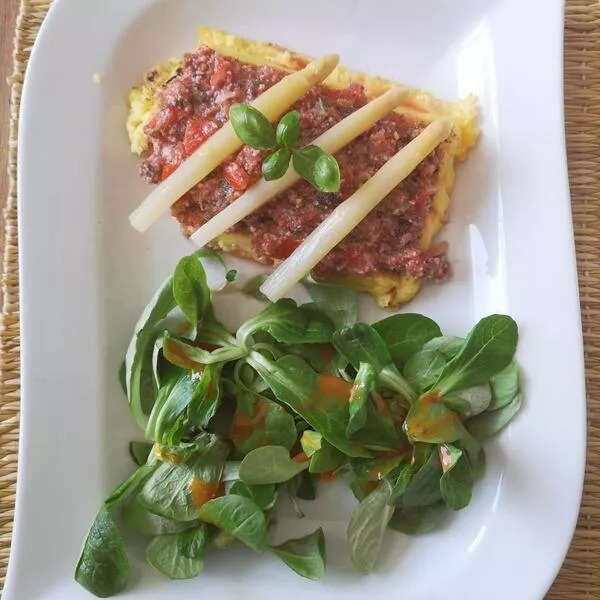 Gaufre de Polenta et son tartare de légumes