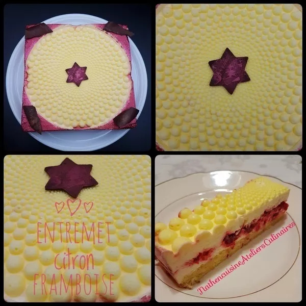 Douceur acidulée citron framboise (Entremet) de Nathencuisine