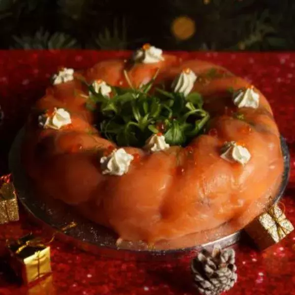 Couronne festive aux 2 saumons