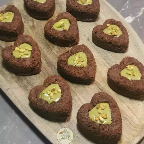 Petits coeurs chocolat / pistache