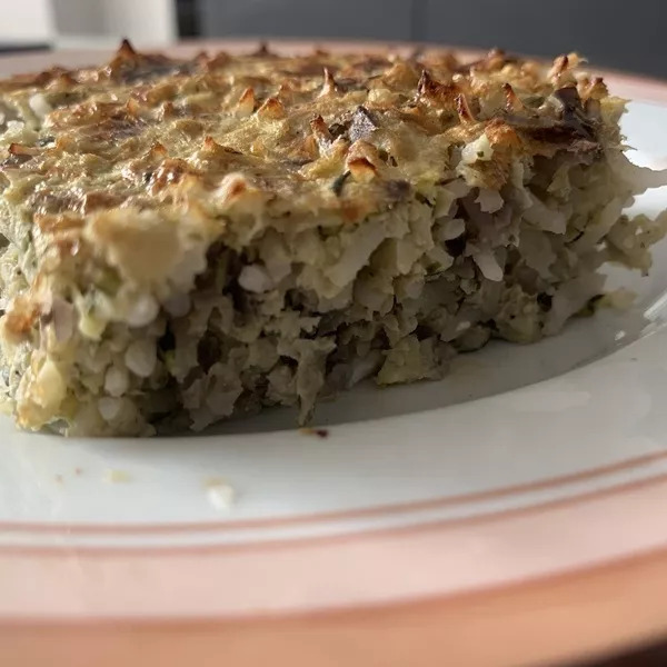 GRATIN DE RIZ AUX LÉGUMES (Courgette/Aubergine)