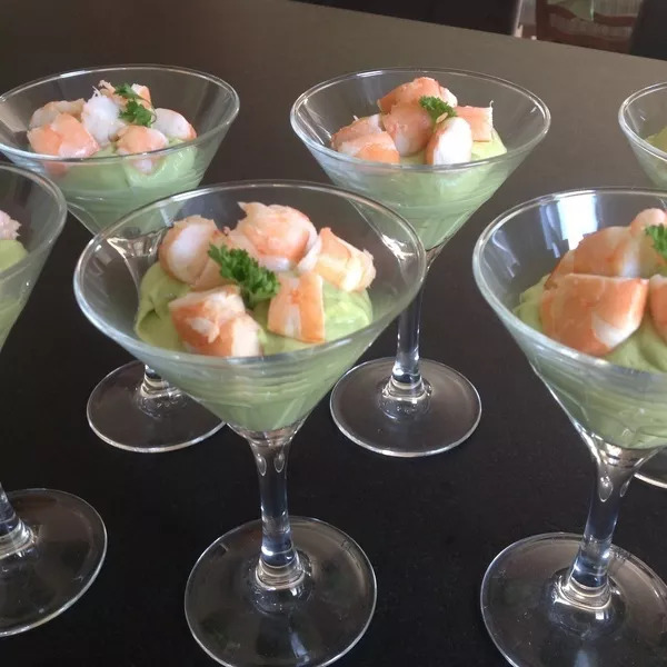 Mousse d'avocats et crevettes (Dude)