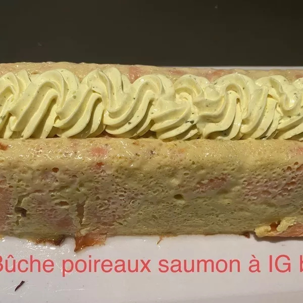 Bûche savarin poireaux saumon