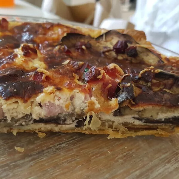 Tarte aux aubergines et st moret