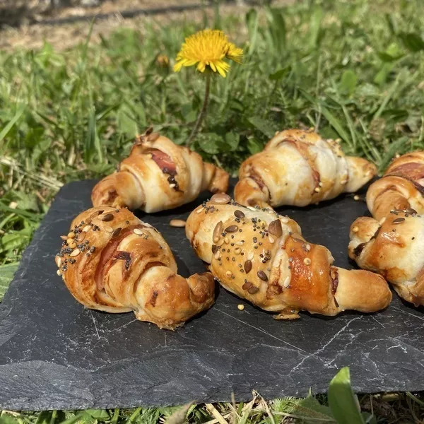 croissant au jambon et moutarde