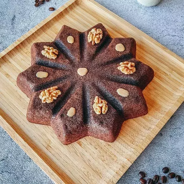 Brownie au chocolat, café et noix