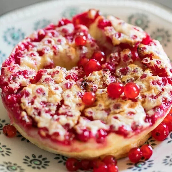 Clafoutis groseilles au lait d'amande