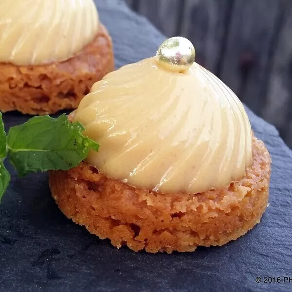 Bouchées Dulce de leche sur son palet sablé