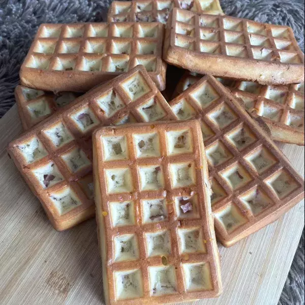 Gaufres jambon et gruyère râpé