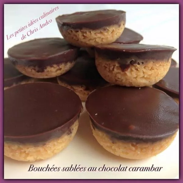 Bouchées sablées au chocolat carambar