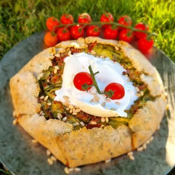 Tarte rustique aux courgettes ❤️ coulant 😋