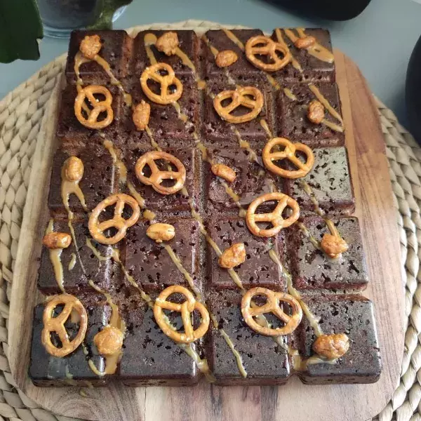 brownies caramel et bretzels