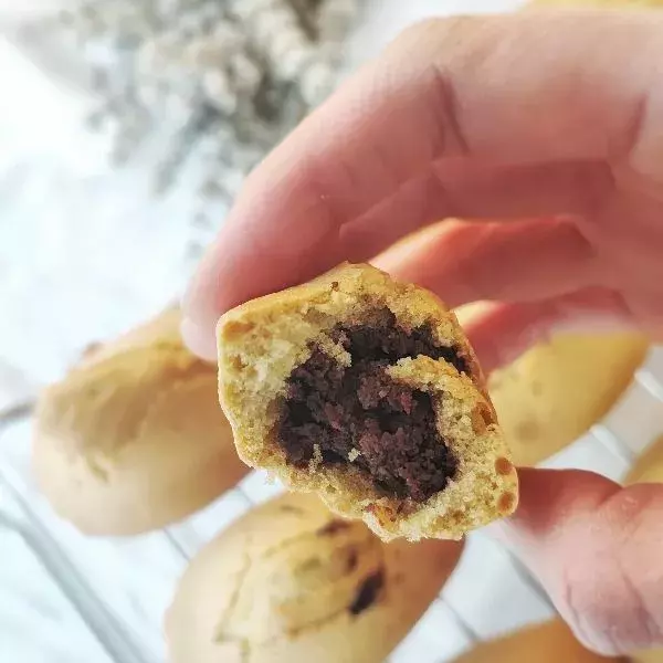 Madeleines coeurs chocolat/cacahuètes