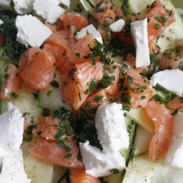 Tagliatelles de courgette au saumon frais