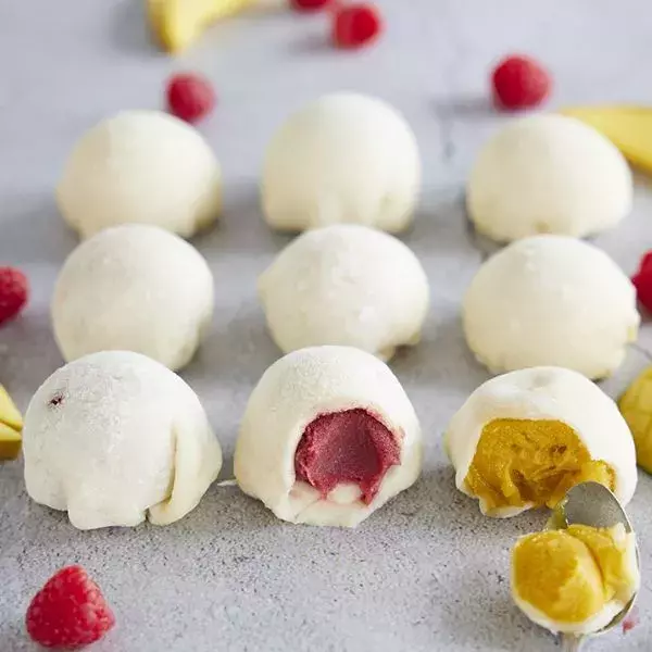 Mochis Glacés à la mangue et à la framboise 