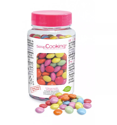 Pot de décors sucrés dragées "choco multicolores" 75g