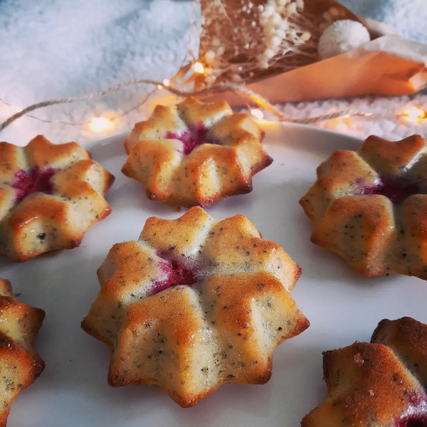 Petits cakes citron framboises pavot