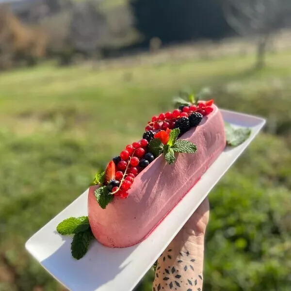 Bûche Savarin Framboise et son Croustillant 