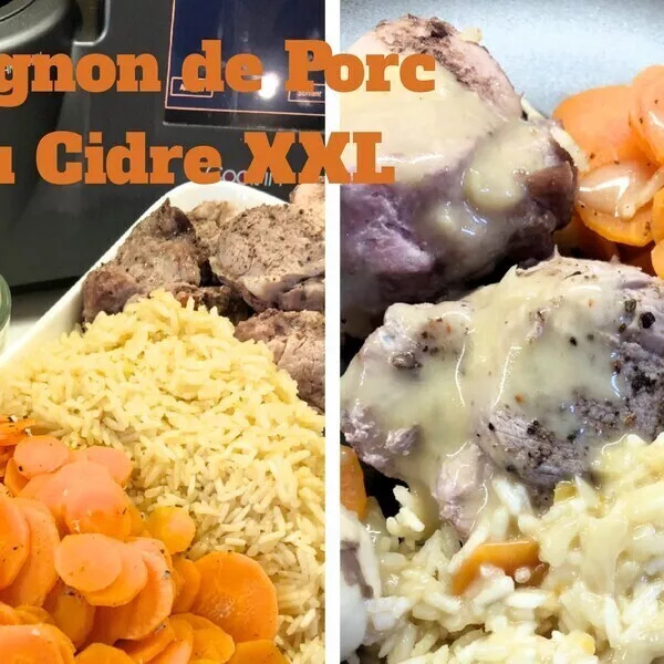 Filet mignon de porc la normande (cidre, carotte, riz)