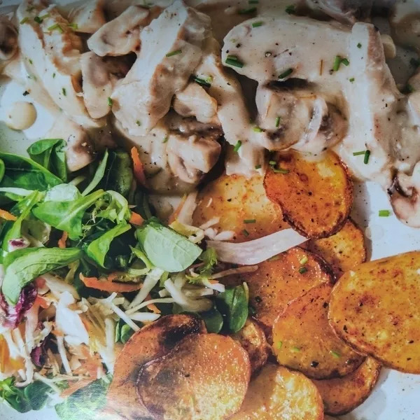 Poulet aux champignons et à la crème