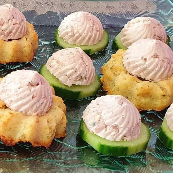 tourbillons de thon sur sablés au fromage 