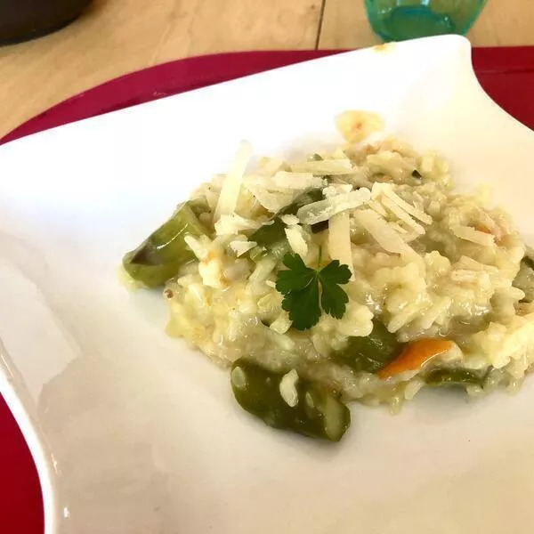 Risotto aux asperges vertes et autres légumes