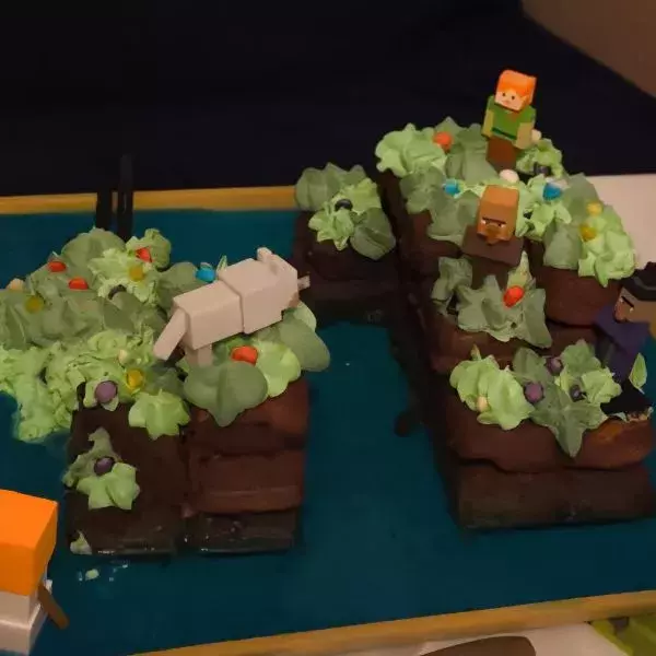 Gâteau Anniversaire façon Mincraft Cubicube