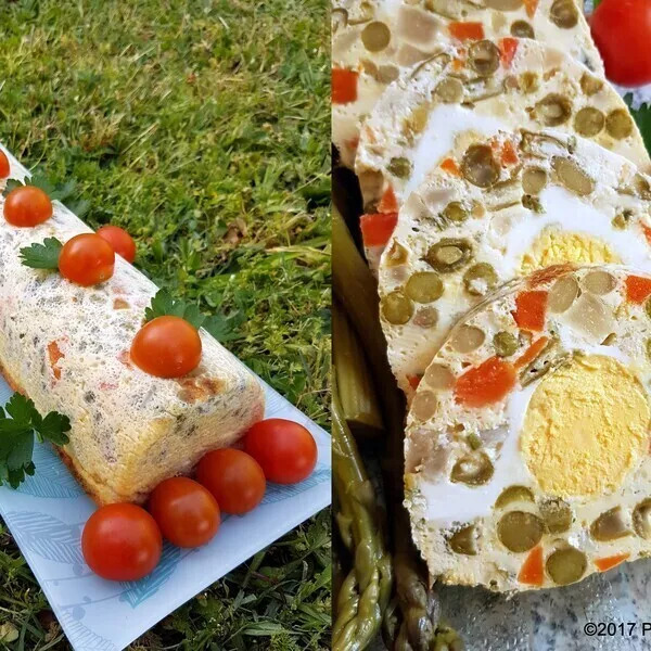 Terrine froide aux légumes et aux oeufs