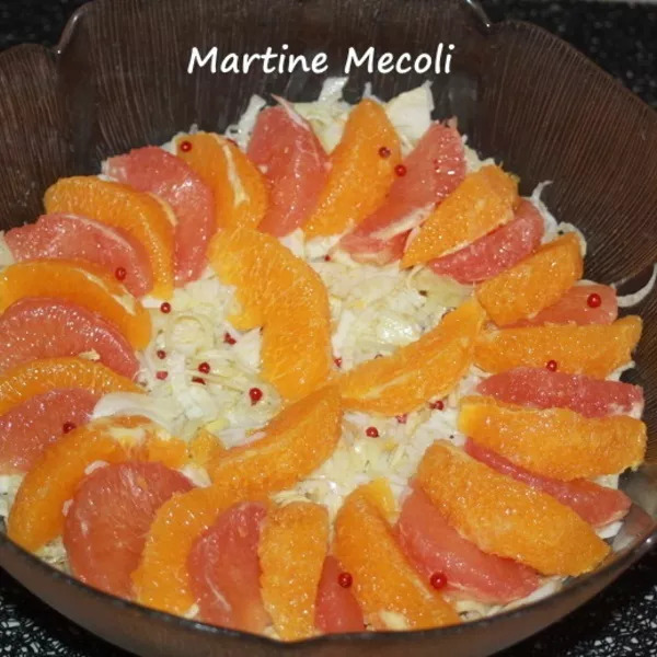 Salade au fenouil, riz parfumé et agrumes