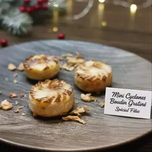 Mini cyclone boudin blanc gratiné