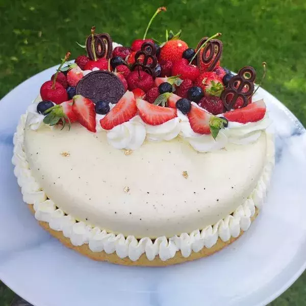 Entremet fruits rouges / vanille