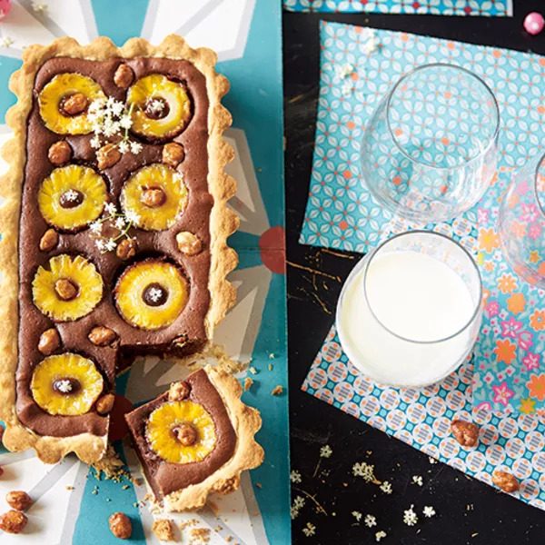 Tarte au chocolat fondant et ananas chouchou