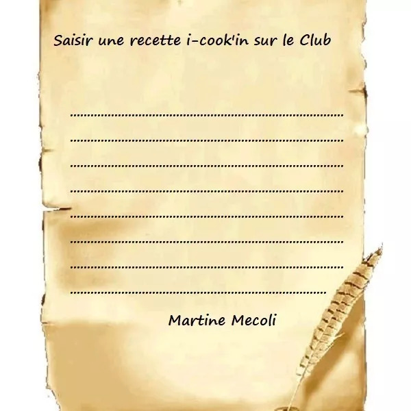 Saisie d'une recette i-cook'in sur le Club