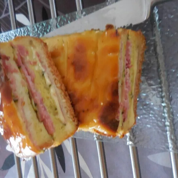 croque cake emmental, jambon, courgette