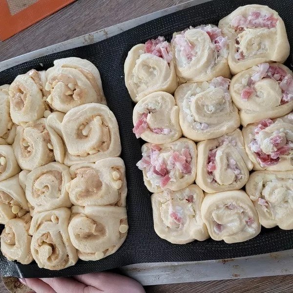 Chinois praliné chocolat blanc et chinois tarte flambée 