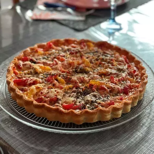 Tarte estivale aux poivrons et chorizo