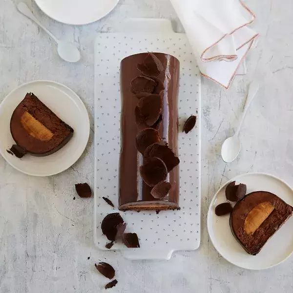 Bûche chocolat caramel