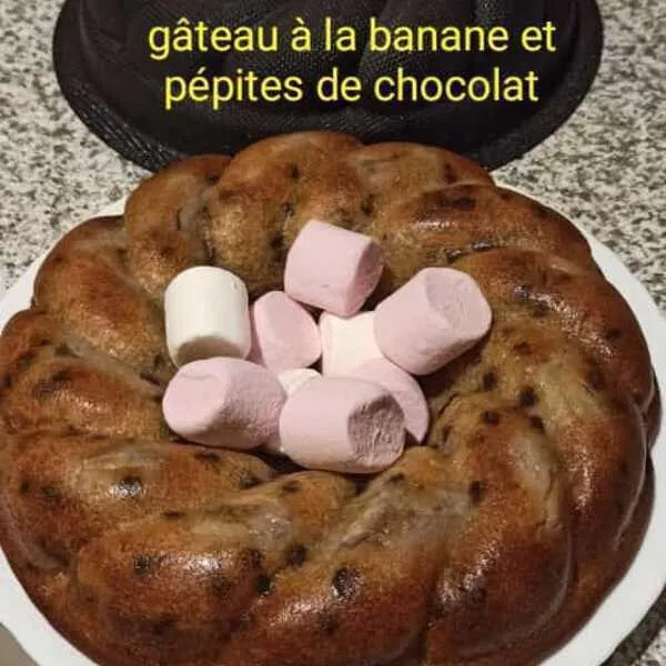 Gâteau aux bananes et pépites de chocolat