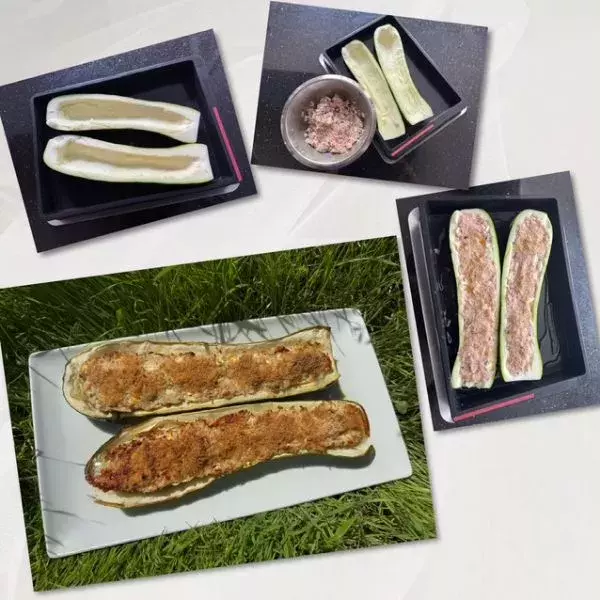 Courgettes farcies au porc et au riz