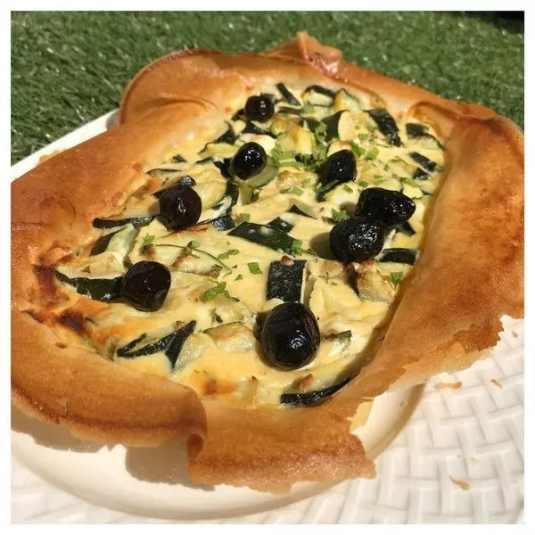 Tarte Croustillante Féta Courgettes Olives