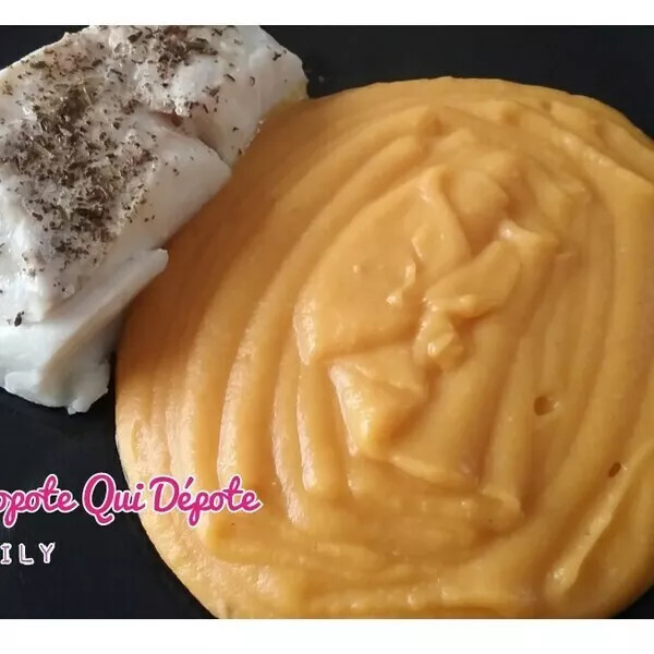 Purée de courge butternut, pommes de terre et son filet de poisson