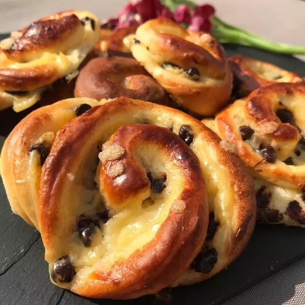 Brioche en escargot aux pépites de chocolat