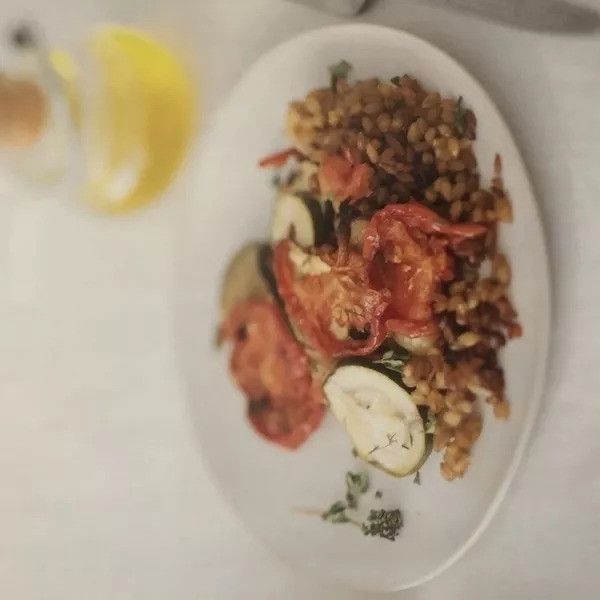 Tian de ratatouille au petit épeautre