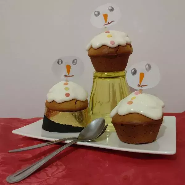 Cupcake bonhomme de neige 4 épices vanille